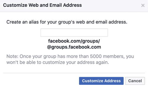 Obțineți o adresă URL și o adresă de e-mail personalizate pentru grupul dvs. Facebook.