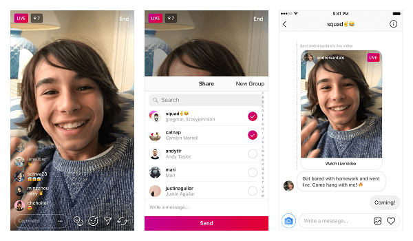 Instagram a anunțat că utilizatorii pot trimite în mod privat videoclipuri live prin mesagerie directă