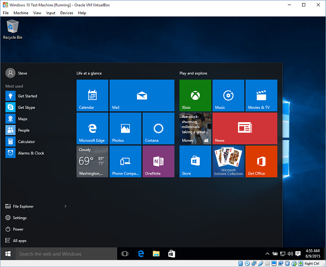14 Windows 10 în VirtualBox