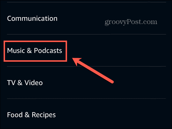 muzică și podcasturi alexa