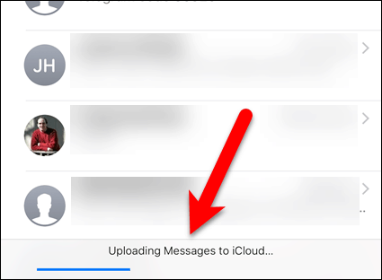 Încărcarea mesajelor pe iCloud în iOS