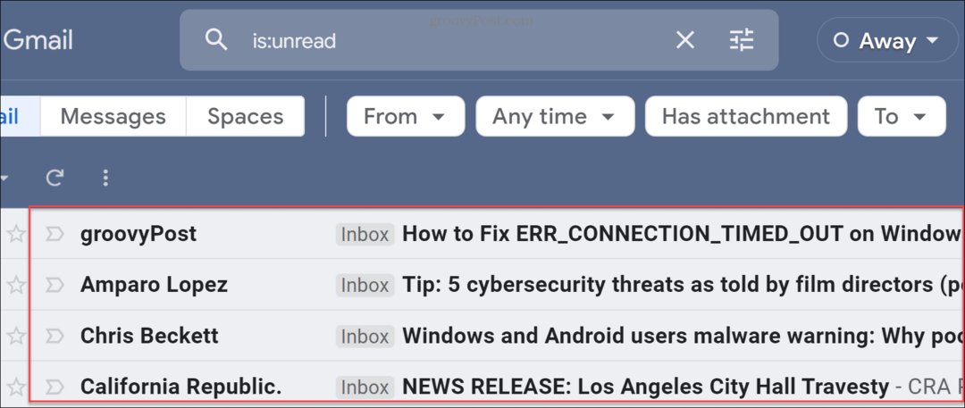Cum să găsiți e-mailuri necitite în Gmail