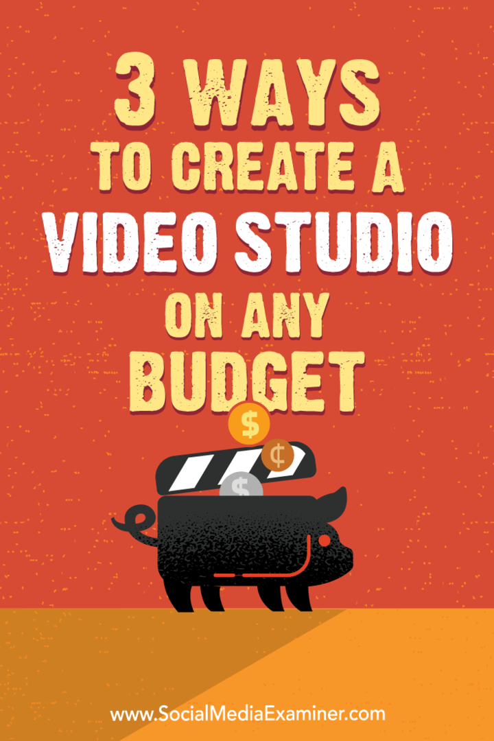 3 moduri de a crea un studio video pe orice buget de Peter Gartland pe Social Media Examiner.