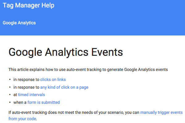 evenimente google tag manager