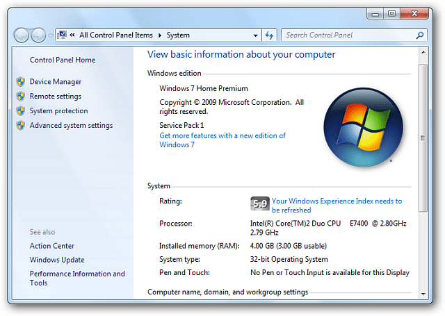 Instrumentul 7 pentru Windows 7
