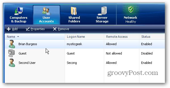 Cum să adăugați conturi de utilizator la Windows Home Server