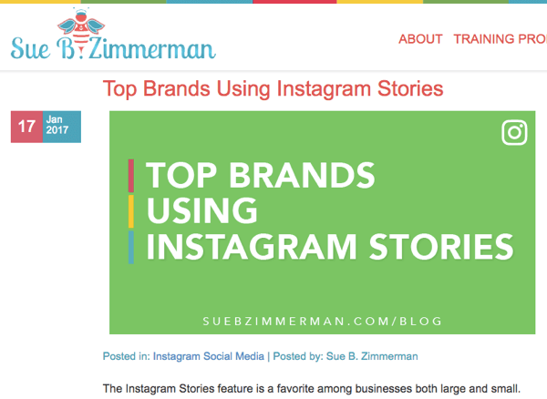 Social Media Examiner 2017 Top 10 Câștigătorul concursului de bloguri, Sue B. Zimmerman.
