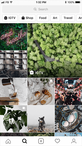 Instagram lansează o bară de navigare reproiectată pentru fila Explorare.