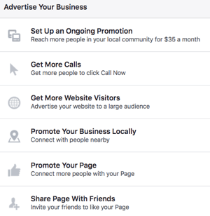 Utilizarea unei pagini Facebook vă oferă acces la o varietate de opțiuni de publicitate.