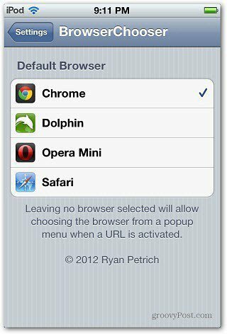 Opțiuni browser