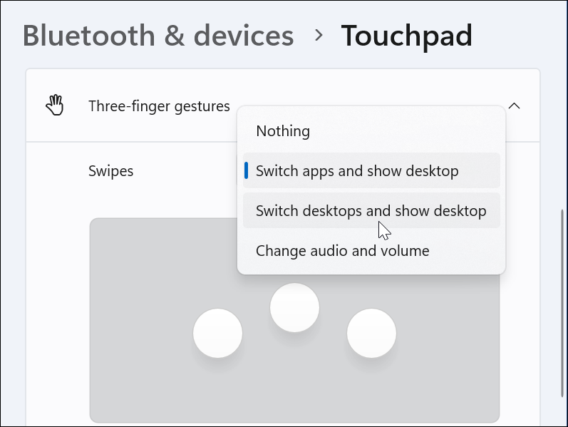 Personalizați gesturile touchpad-ului pe Windows 11