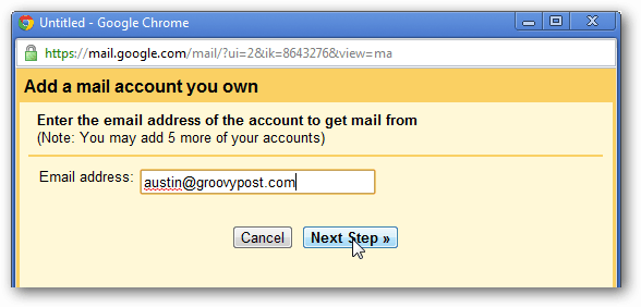 adăugați adresa de e-mail