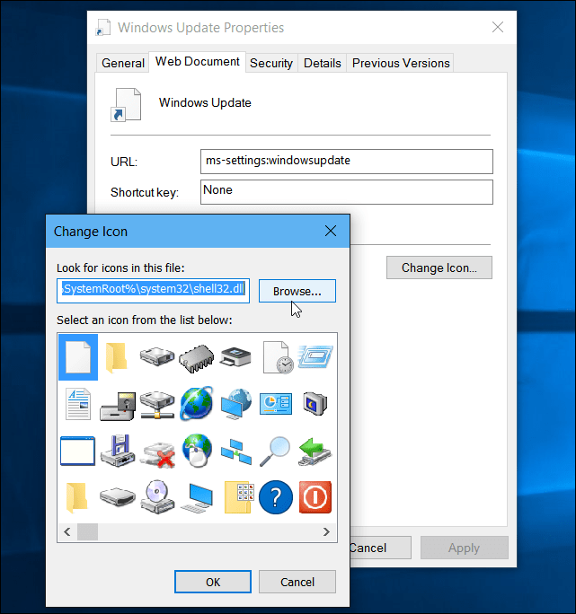 Windows 10: Creează o comandă pentru desktop sau pornește pentru Windows Update