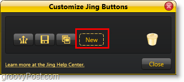 faceți clic pe butonul nou pentru a adăuga un nou buton de partajare Jing
