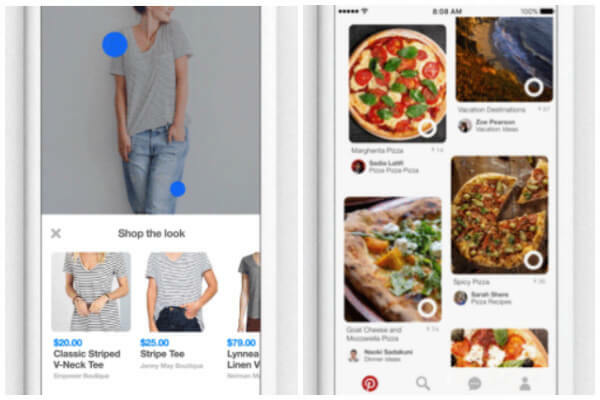 Pinterest a lansat, de asemenea, două butoane noi, Cumpărați aspectul și ideile instantanee, pentru a face mai ușor ca niciodată să găsiți idei în Pinterest și din lumea din jur.