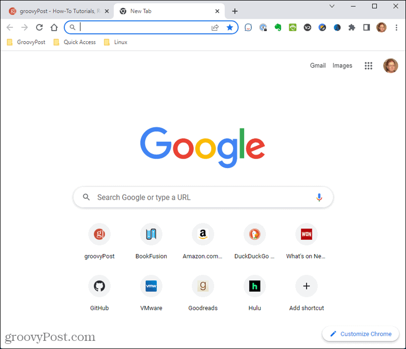 Pagina implicită Filă nouă în Chrome