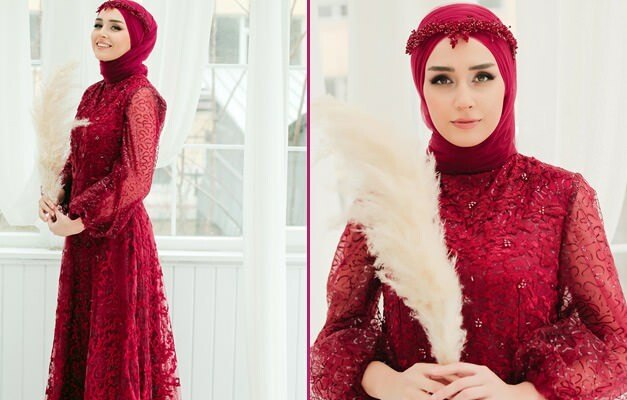 Cele mai elegante rochii de seară hijab pentru nopțile de henna! Rochie de seară Hijab 2020