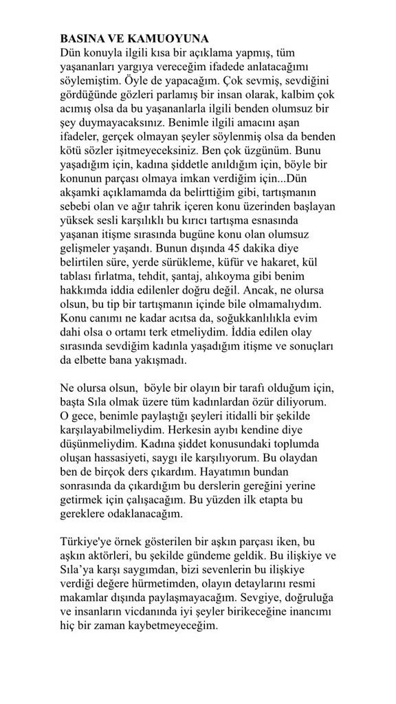 Ahmet Kural și-a cerut scuze lui Sıla