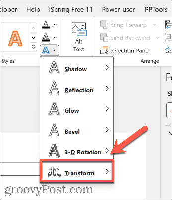 efecte de transformare powerpoint