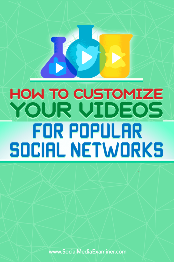 Cum să vă personalizați videoclipurile pentru rețelele sociale populare: Social Media Examiner