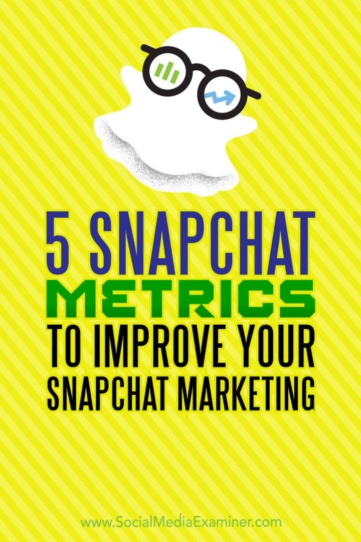 5 indicatori Snapchat pentru a vă îmbunătăți marketingul Snapchat: examinator social media
