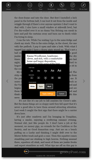 Aplicația Kindle Surface RT