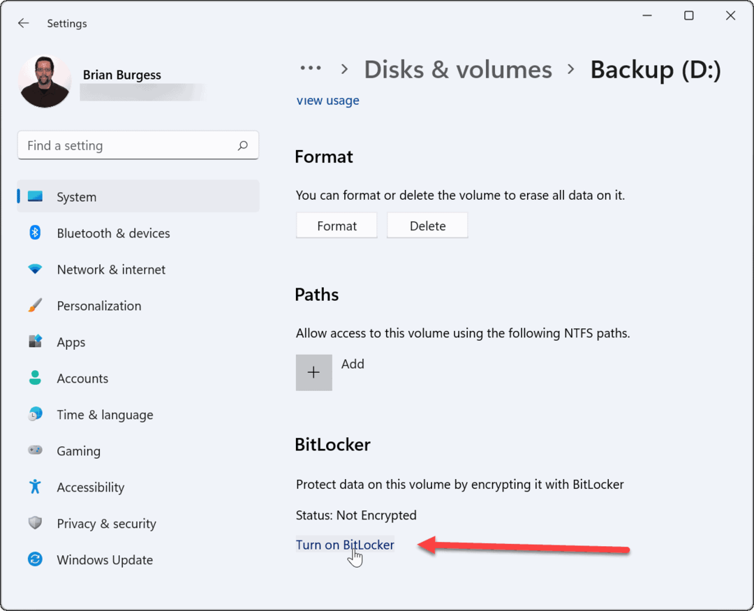 Utilizați Bitlocker pentru a accesa Windows 11