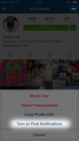 Instagram adaugă notificări de postare