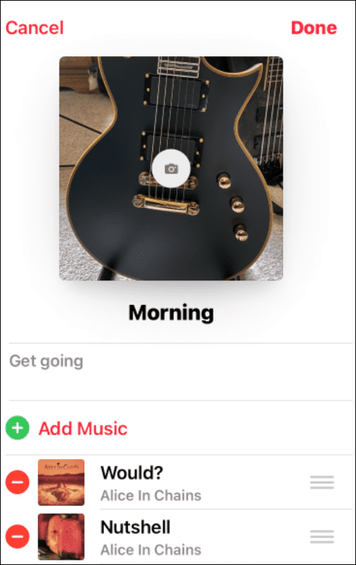 schimba o imagine de playlist pe muzica Apple