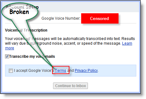 Condițiile de furnizare a serviciului Google Voice s-au stricat