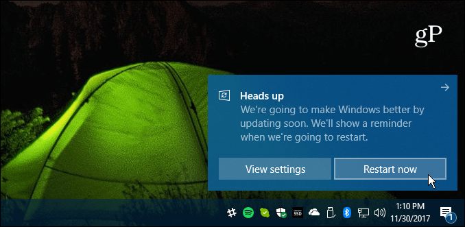 Reporniți Necesar actualizare cumulativă pentru Windows 10