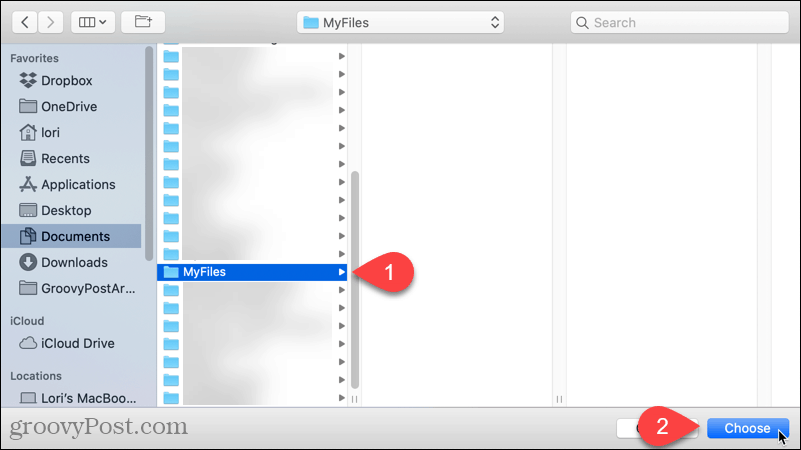 Selectați un folder implicit pentru a deschide în Finder pe Mac