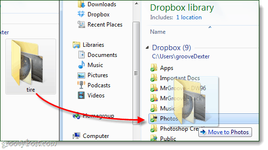 transferați imaginile în folderul dropbox