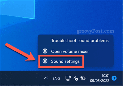 Deschideți setările de sunet în Windows 11