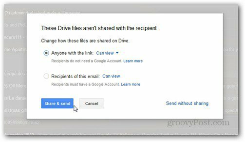 trimiteți utilizând drepturile Google Drive