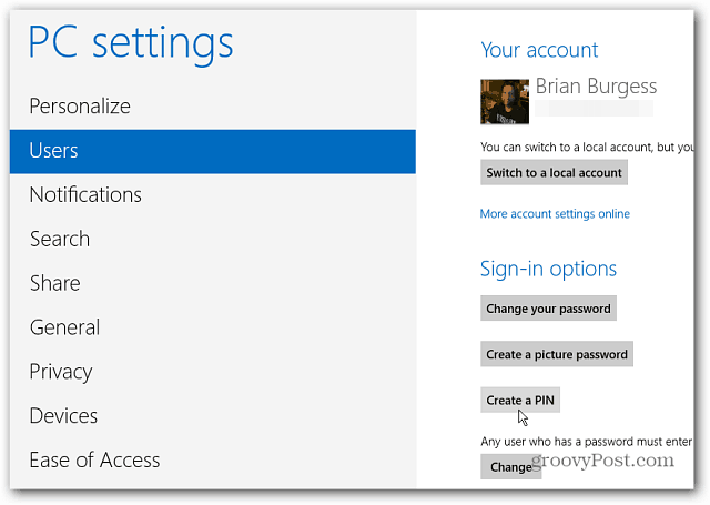 Windows 8: Creați un număr PIN pentru a vă conecta