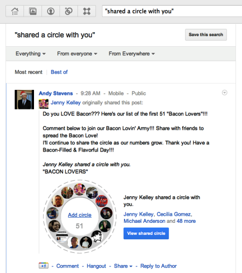 google + început 5 cercuri comune