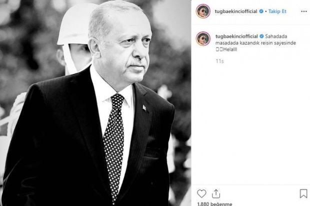Tuğba Ekinci împărtășirea președintelui Erdoğan