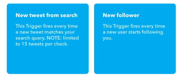 Alegeți Tweet nou din căutare pentru declanșatorul applet-ului dvs. IFTTT.