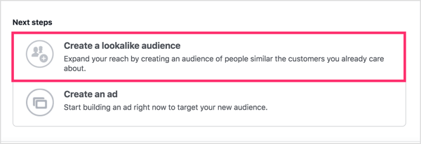 După ce vă creați un public personalizat, faceți clic pe Creați un public similar.