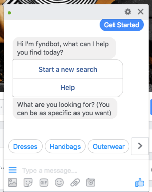 Acest bot de chat Facebook Messenger îi ajută pe clienți să găsească îmbrăcăminte de cumpărat.