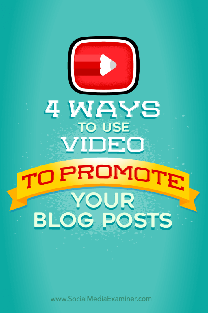 Sfaturi despre patru moduri de a vă promova postările de pe blog cu videoclipuri.