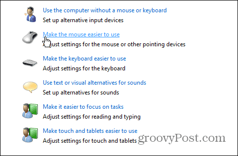 Panoul de control al mouse-ului