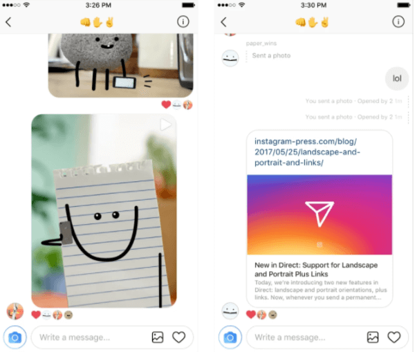  Instagram a adăugat suport pentru link-uri web în Direct și acum permite utilizatorilor să selecteze orientări peisaj și portret pentru o imagine