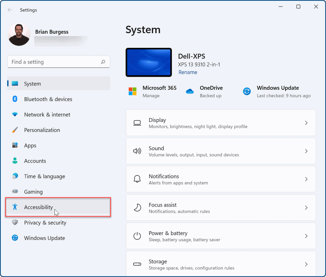 Accesibilitate setări Windows 11