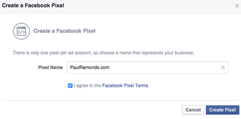 denumirea unui pixel facebook