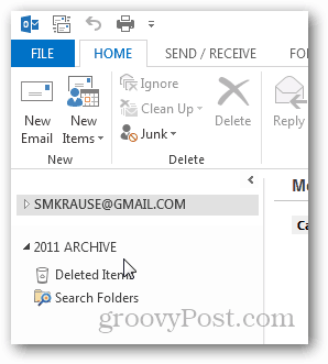cum se creează fișierul pst pentru Outlook 2013 - pst nou