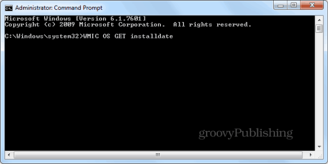 Data instalării Windows cmd prompt wmic