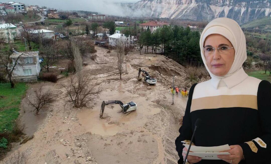 Împărțirea dezastrelor de inundații a venit de la Emine Erdoğan! "Imi pare rau pentru pierderea ta"