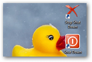 buton de oprire pe desktopul Windows 8